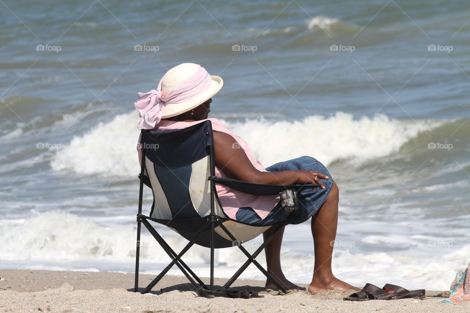 Lady on beach