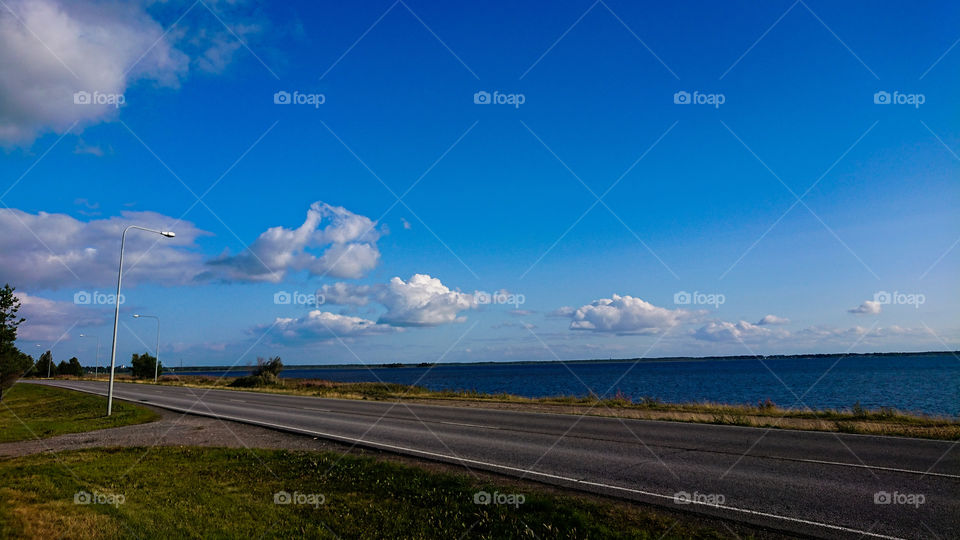 Road next to sea