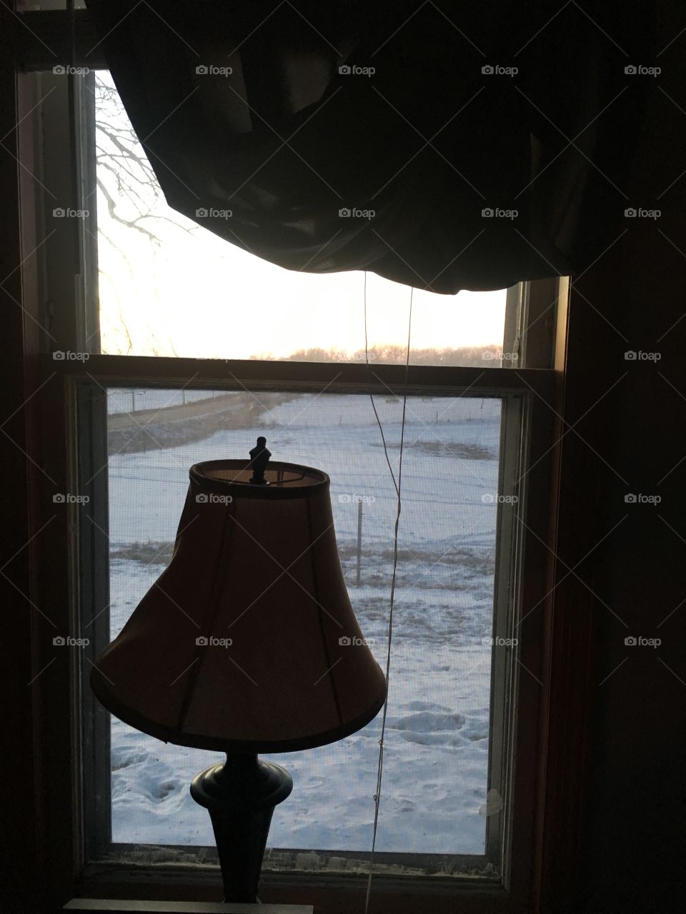 Lamp inside the warm house 
