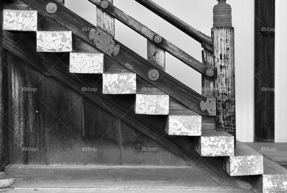 Japanese staircase in b&w