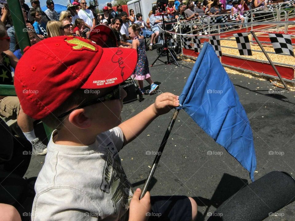 Boy with a flag