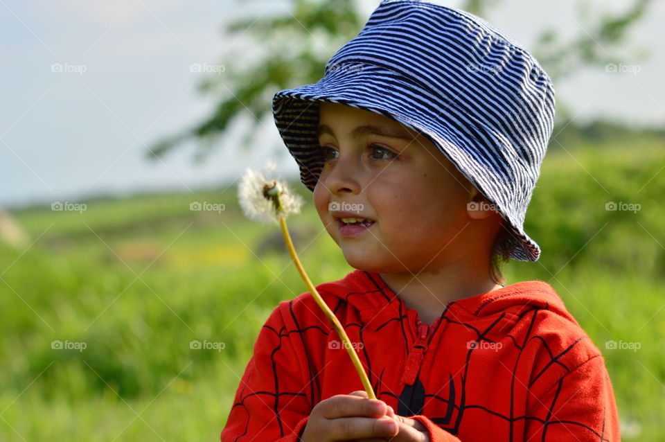 Little boy with a blower series