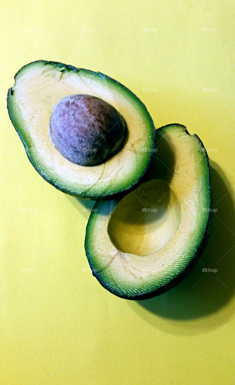 Different shades of green in a sliced Avocado!