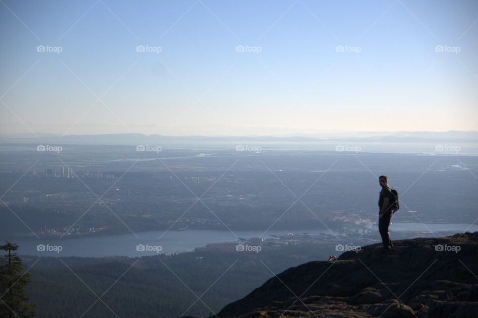 Dog Mountain. Breathtaking view of Vancouver from top of Mountain