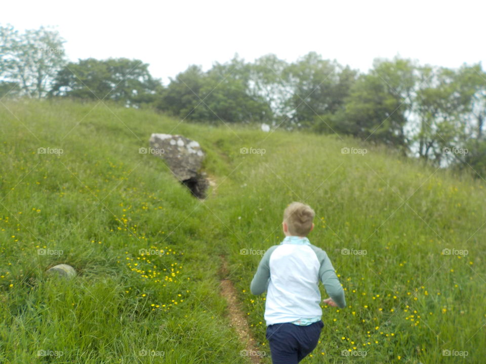 History explorer at Ulley long barrow, uk 