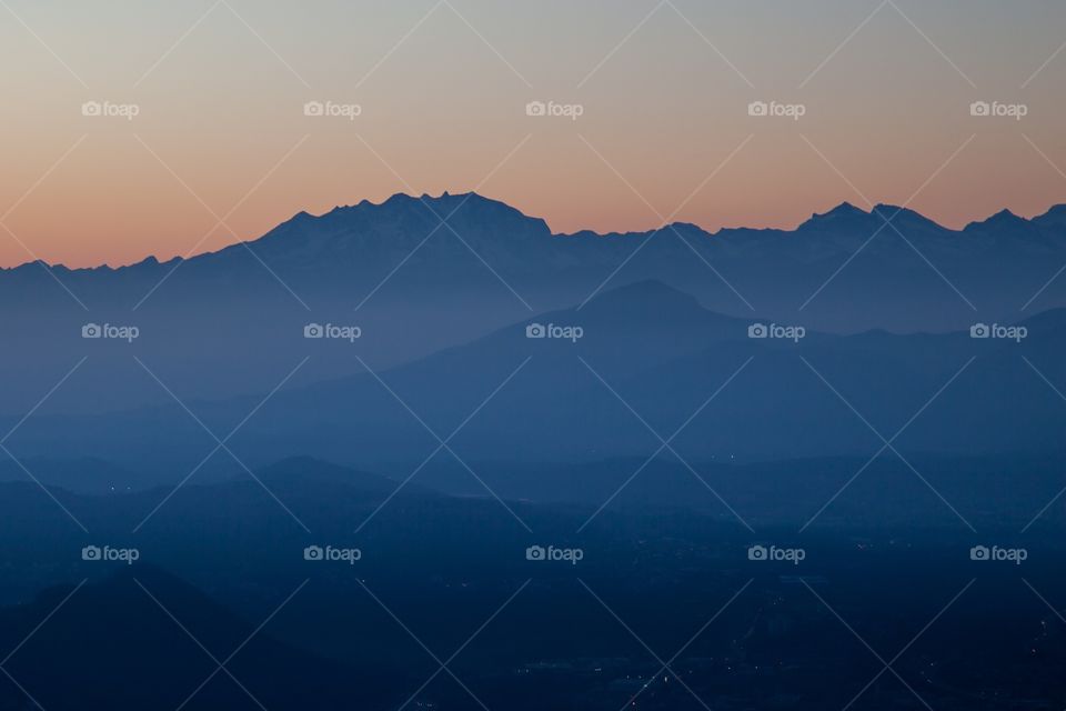 Silhouette of mountain range