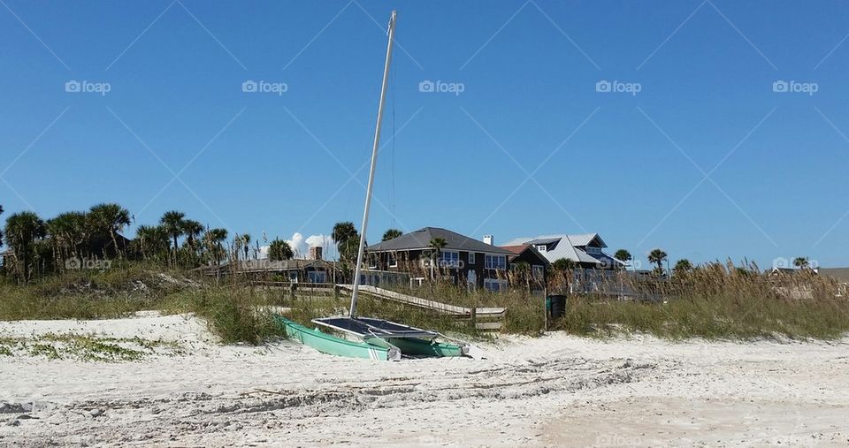 Catamaran on the beach 