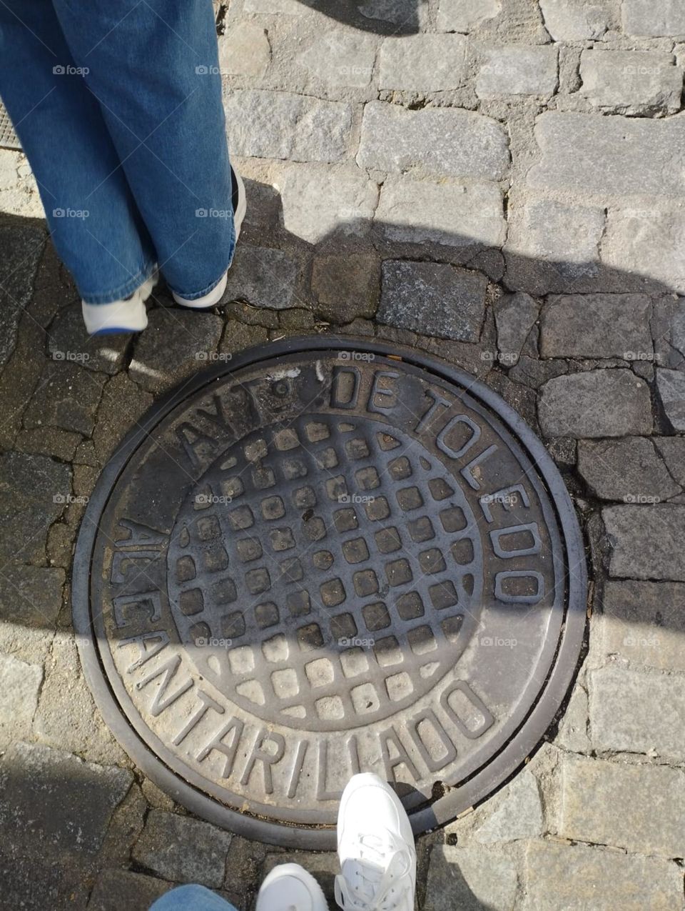 sewerage in Madrid Toledo, metal circle