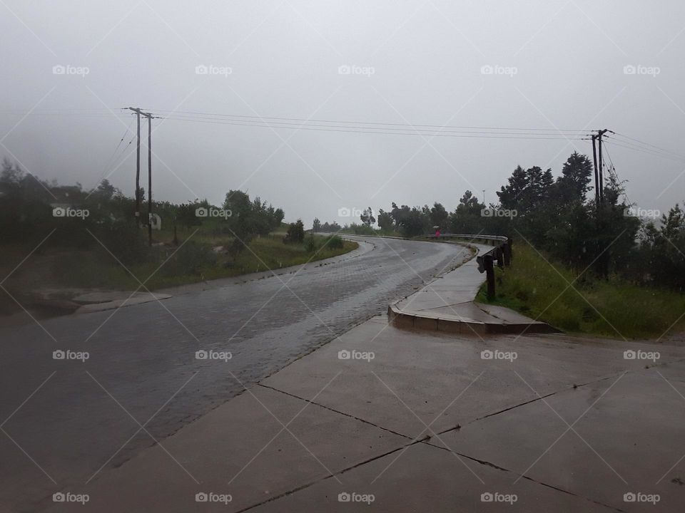 A wet weather conditions in Hlatseng village side.