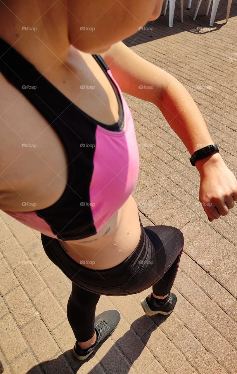 Looking at fitbit watch