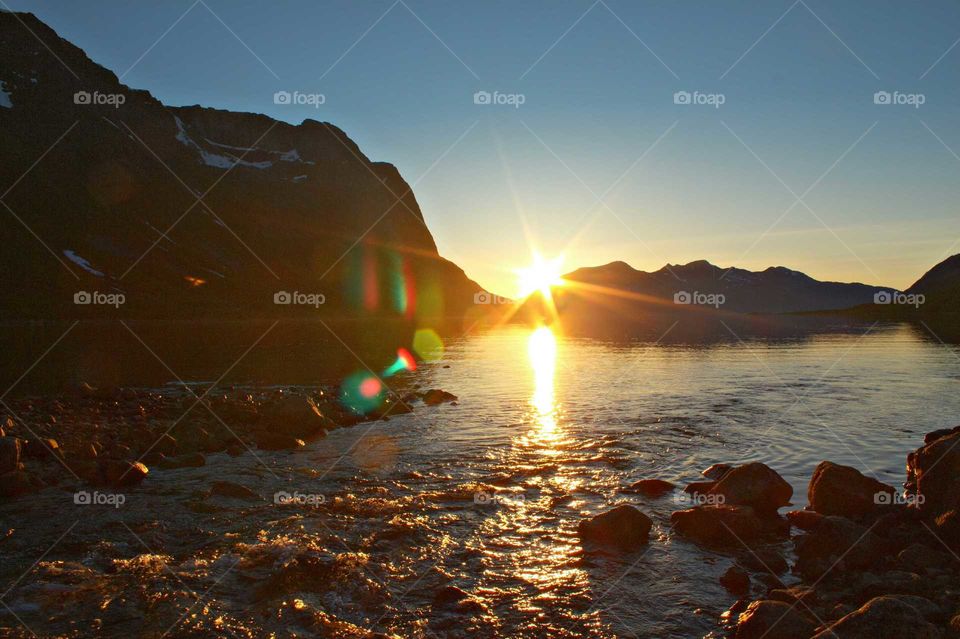 The midnight sun fjord