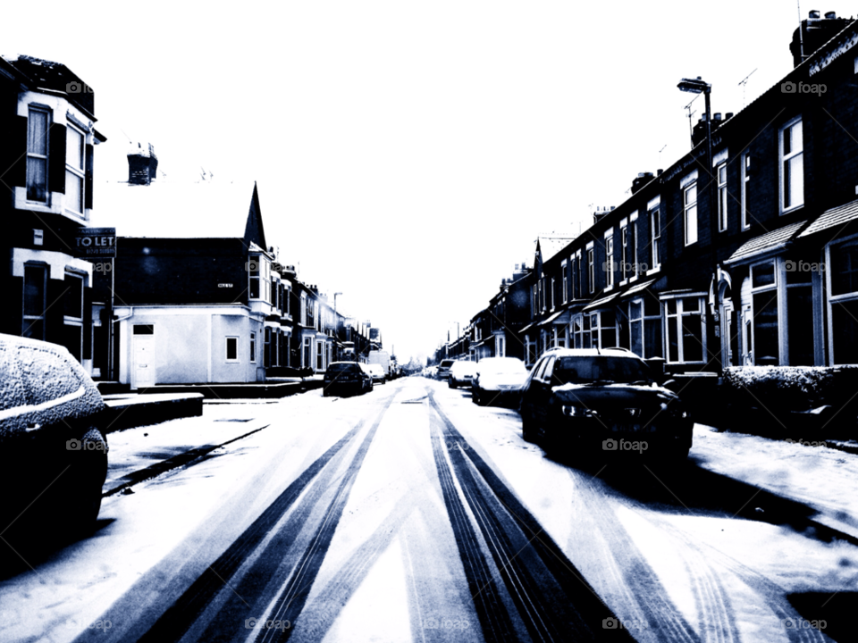 snow ice tyre tracks residential by null_device