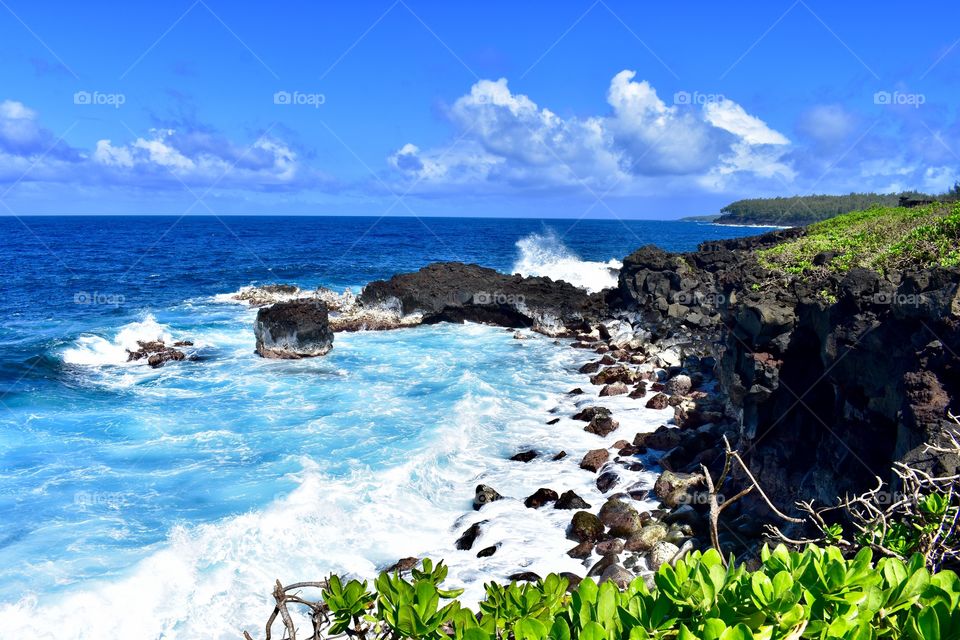 A morning of rain, followed by a glorious afternoon of blue skies and sun along the sea cliffs on the east side of the Big Island