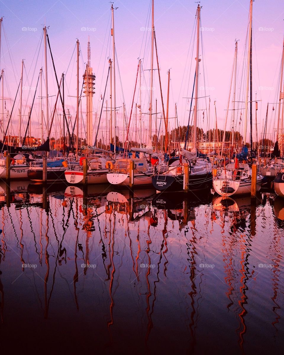 late afternoon in a marina in Holland