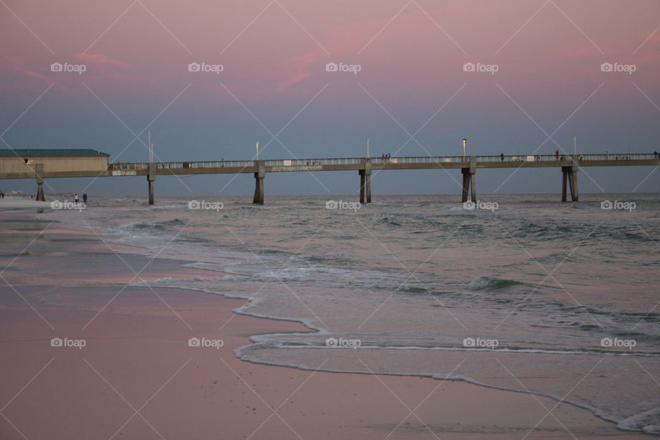 Colorful sunset at the beach