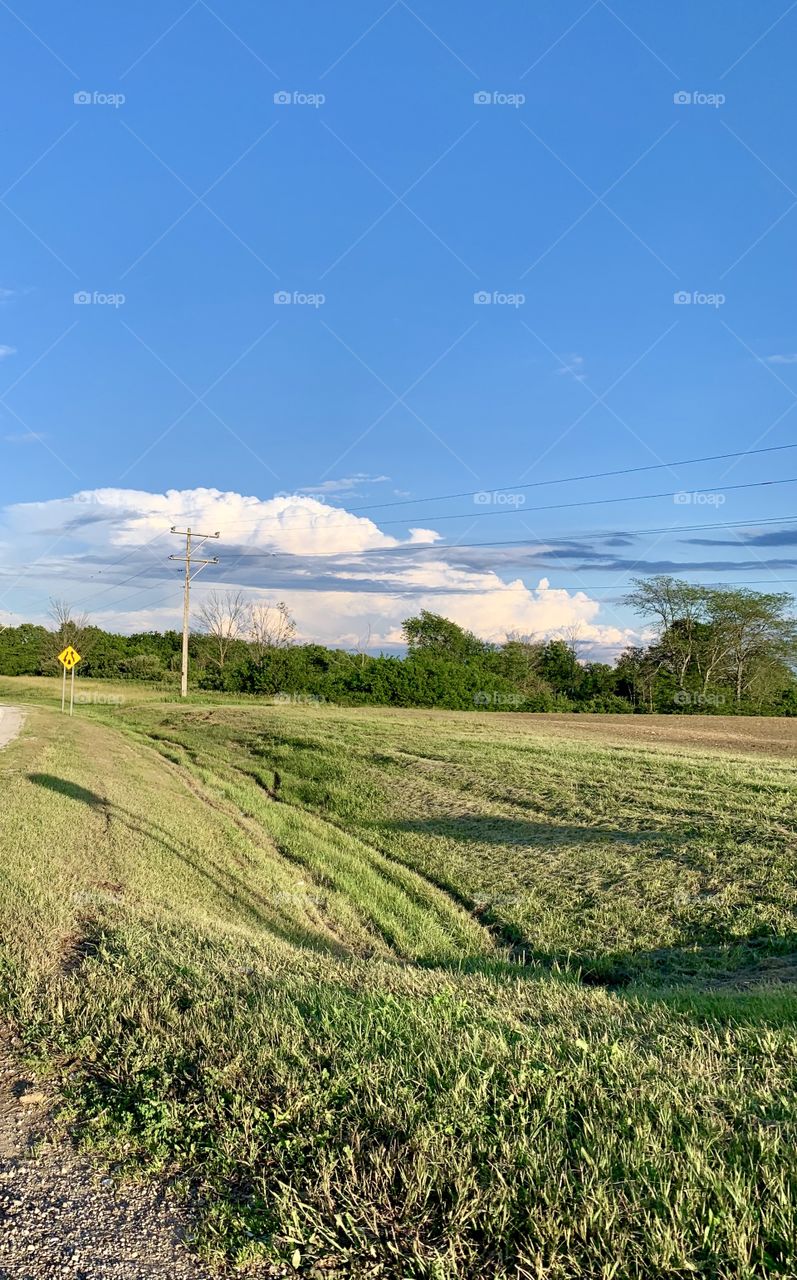 Beautiful countryside view with some pretty clouds in the sky