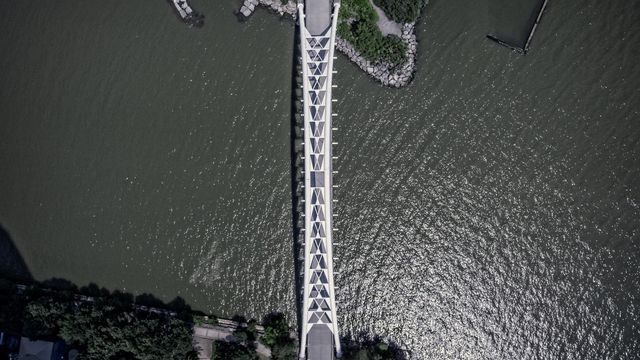 Aerial View Walking Bridge