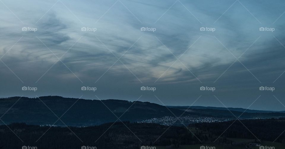 La nuit tombante - Val de Morteau