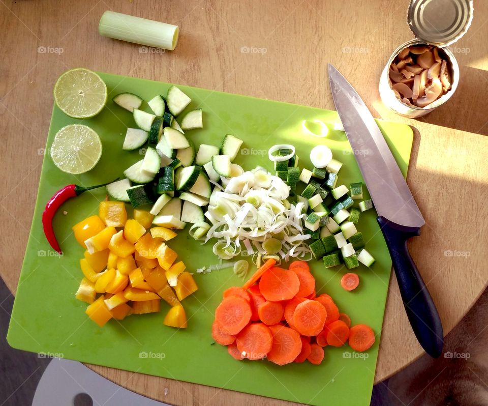 Salad on table