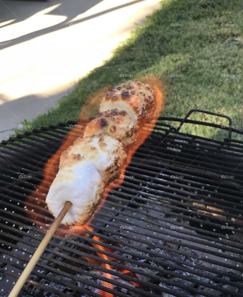 Marshmallows on fire 