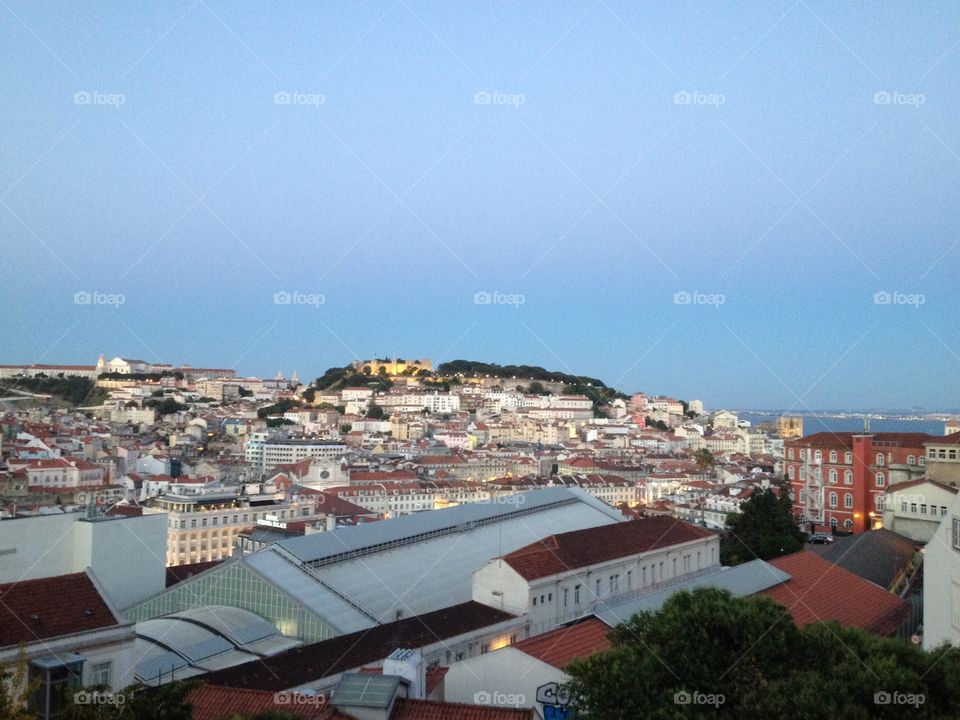 View of Lisbon . View of Lisbon at dusk