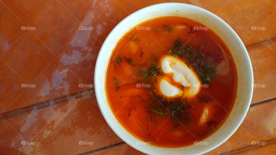 Russian style dumpling soup