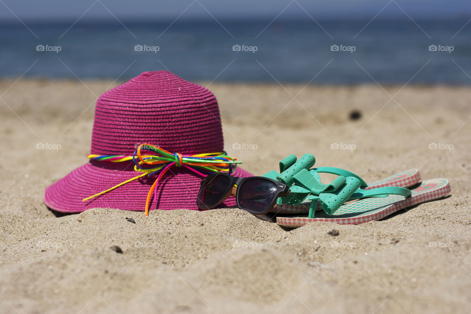 summer asseccories. summer asseccories on beach