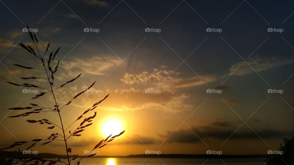 lakeview sunrise. the sun rising over lake belton in central texas