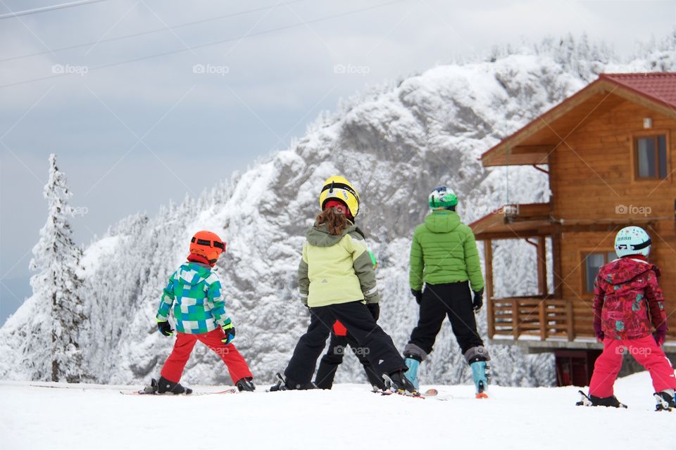 Children skiing 