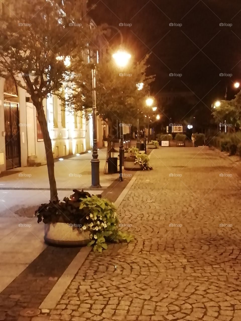 Evening streets of Nowa Sól.  Central street in Nowa Sól.
Вечерние улици города Nowa Sól. Центральная улица в Nowa Sól.
