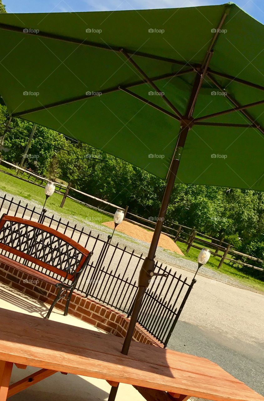 Green Picnic Table Umbrella