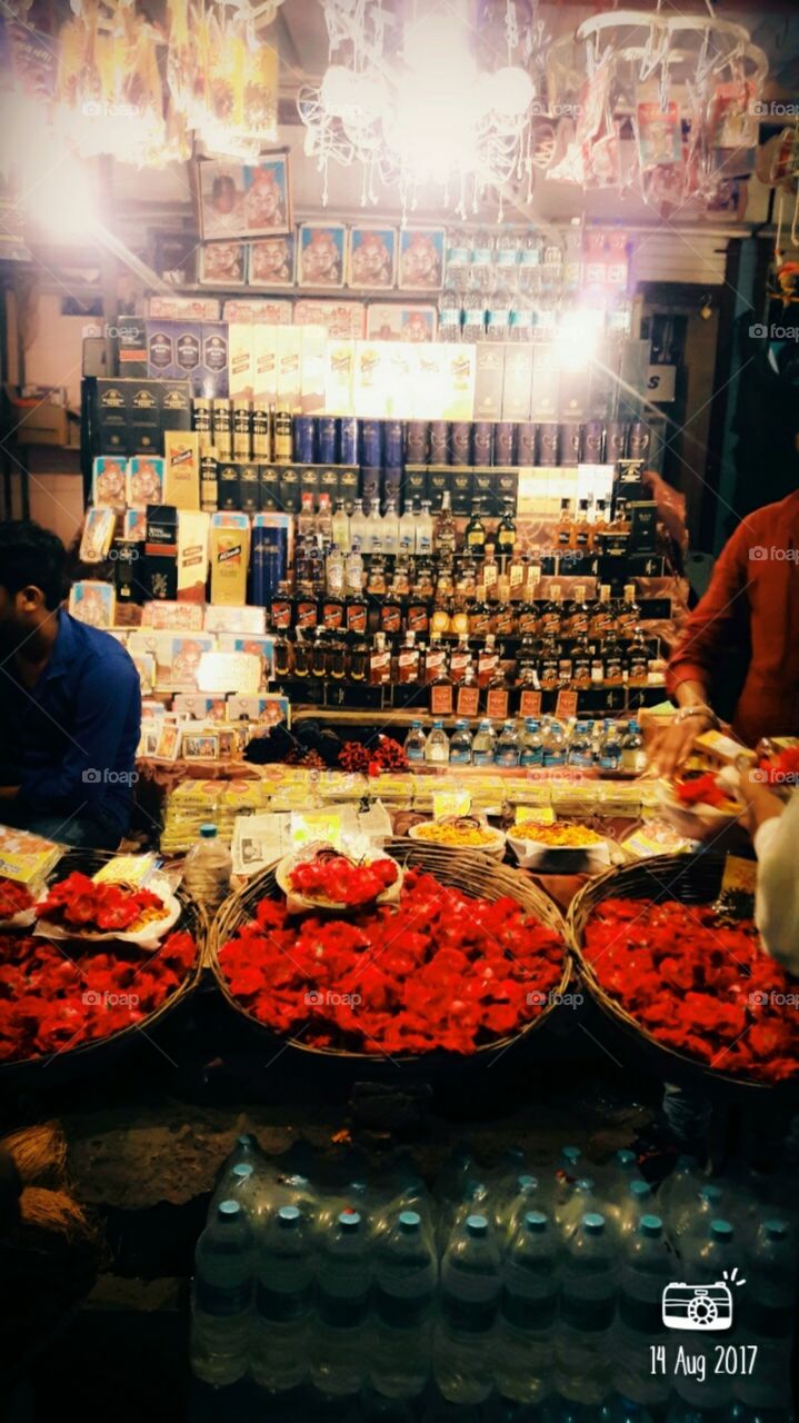 Indian temple shop in Ujjain !