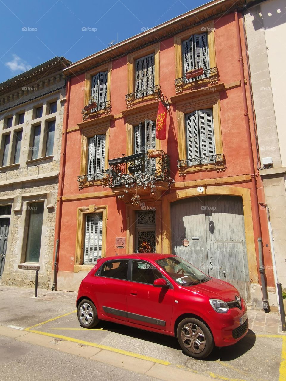 Car with soul. Street photo. Red car.