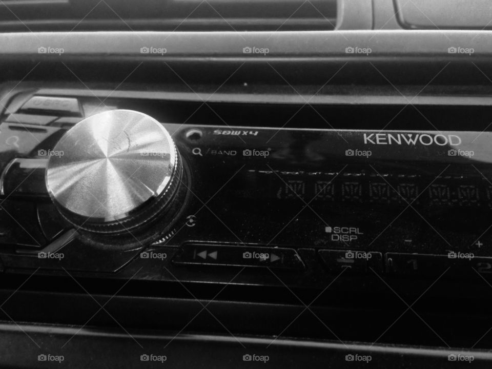 Radio car black and white 