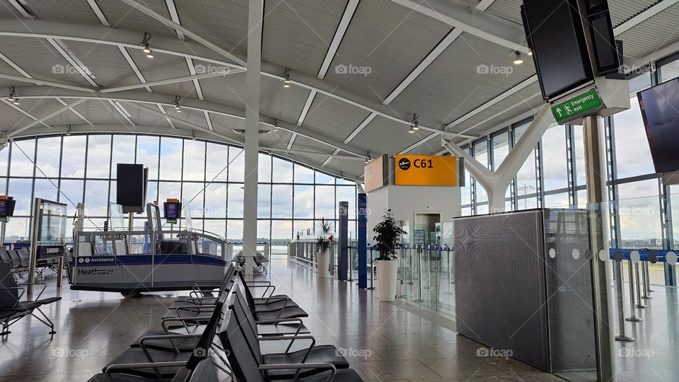 Heathrow airport. waiting for a flight.