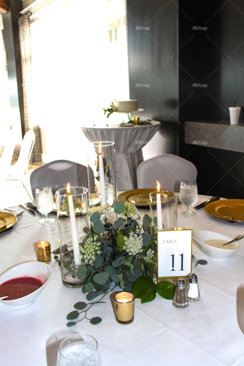 Wedding Reception Centerpieces with Dried Pampus Grass