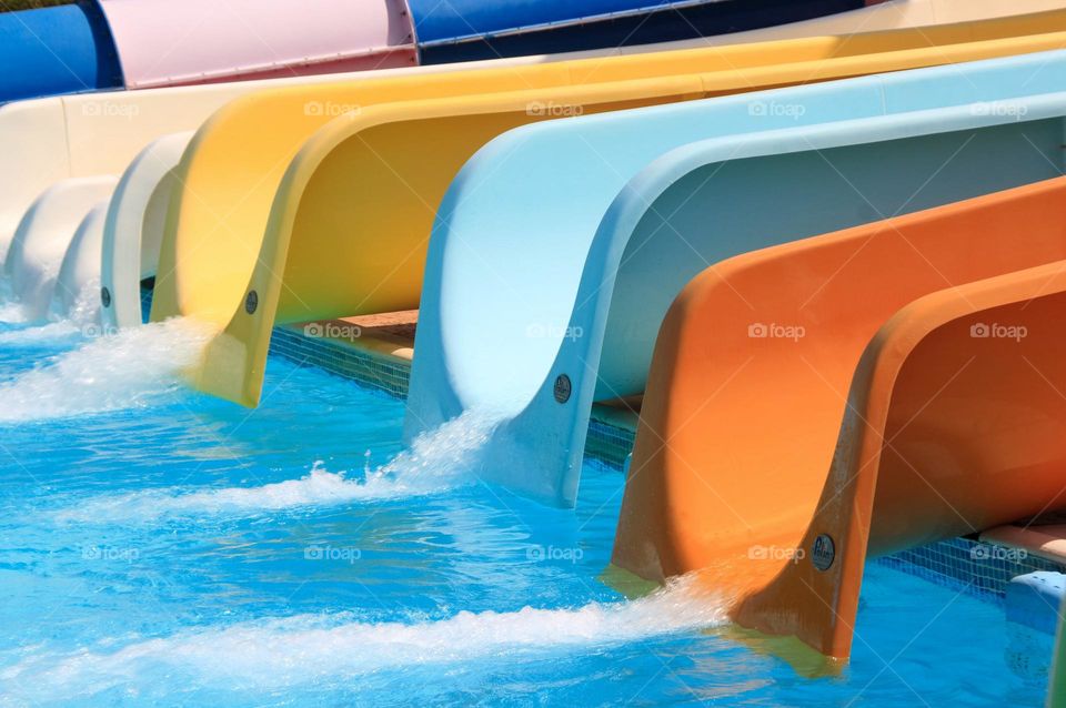 Tube with water in aquapark