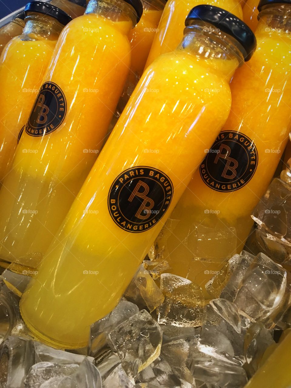 Orange juice in a bottle (brand)