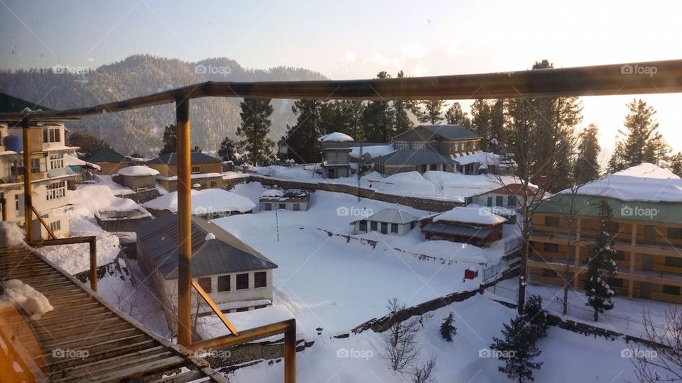 Sunny day after a snowfall