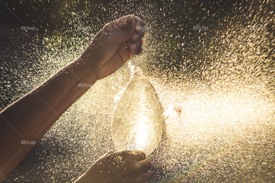 Was a balloon . Had fun take this fast picture of a water balloon exploding 