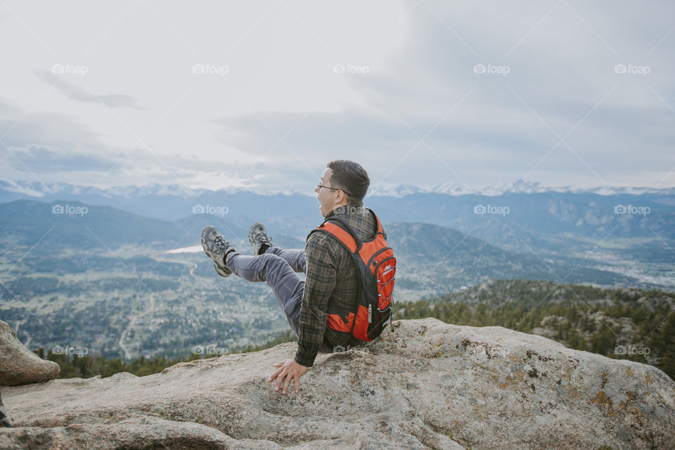 Hiker on a rock 