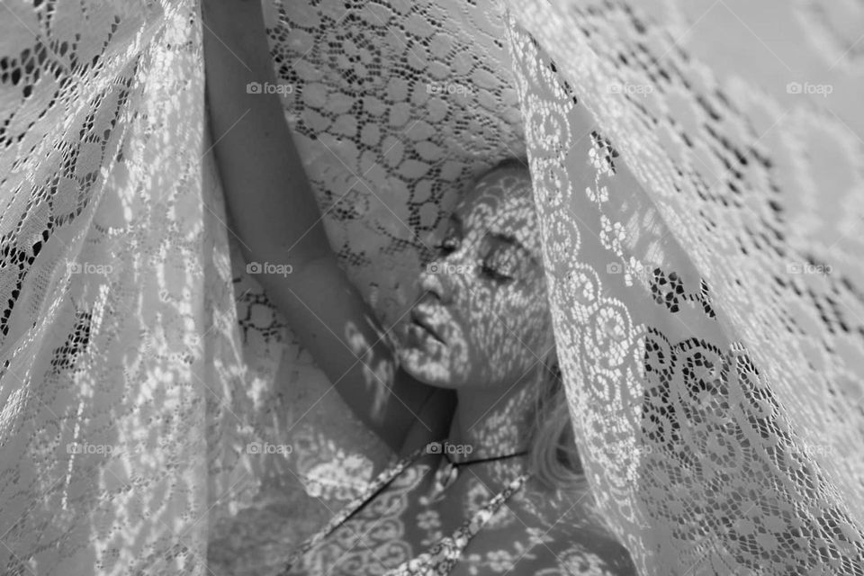 A black and white self portrait 