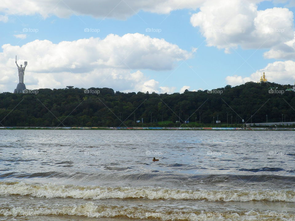 the Dnieper River in the city of Kiev