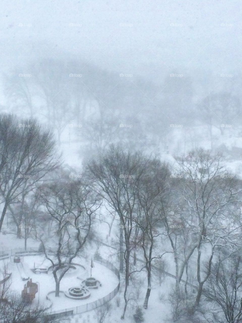 Snowstorm above Central Park 