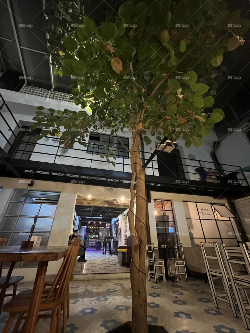 A tree in the middle of the house