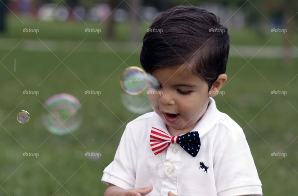 Toddler playing outdoors