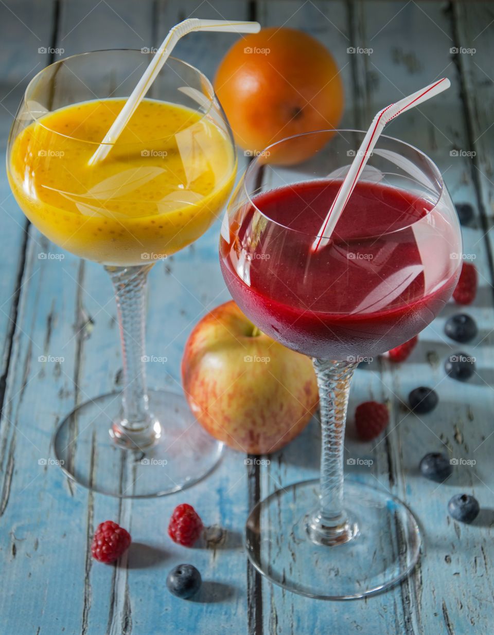 Closeup shot of fruit juices