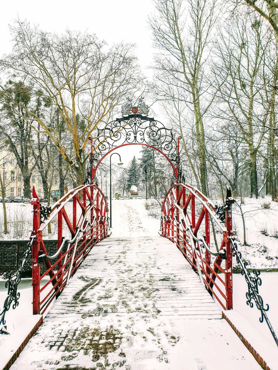 snowing park at Gdansk.