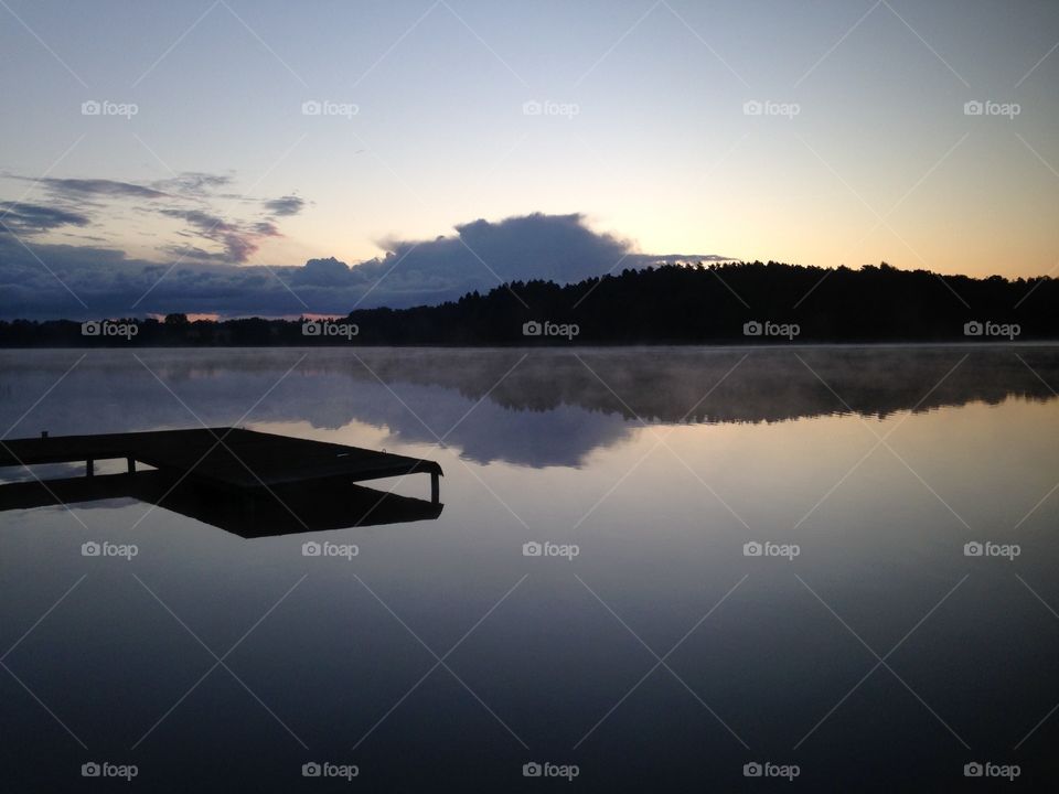 Early morning at the lake in Poland 