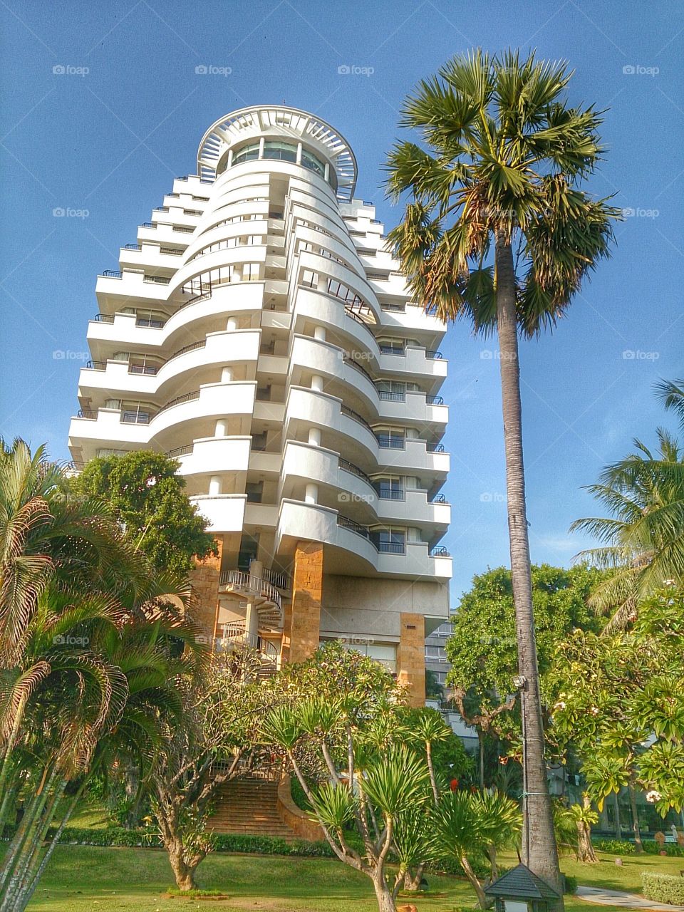The Seaside Hotel. This extravagant hotel is along the sea.